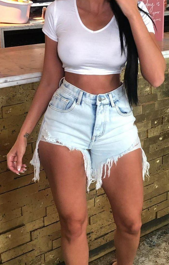 Denim Ripped Shorts