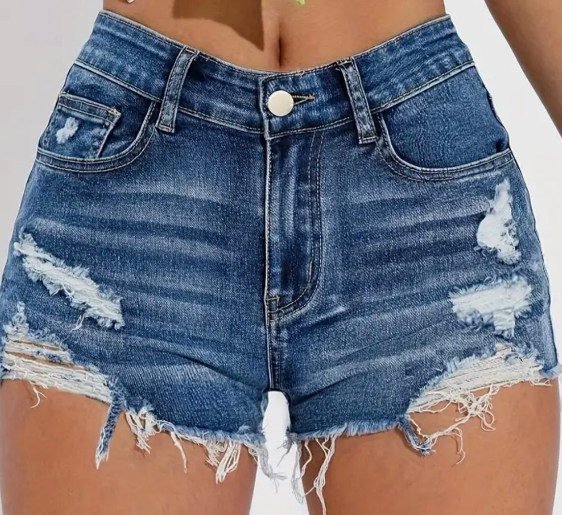 Denim Ripped shorts