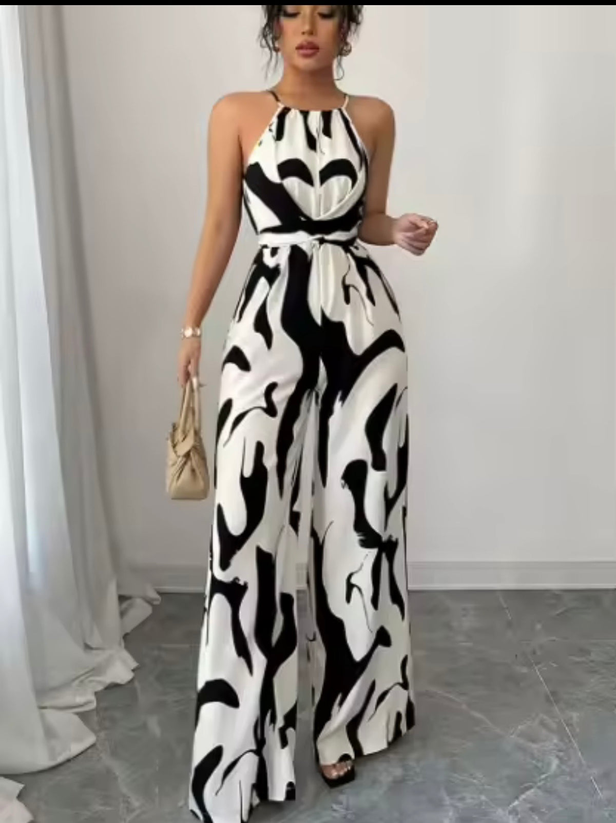 Monochrome Muse Wide-Leg Jumpsuit 🖤🤍