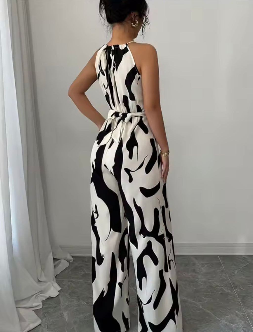 Monochrome Muse Wide-Leg Jumpsuit 🖤🤍