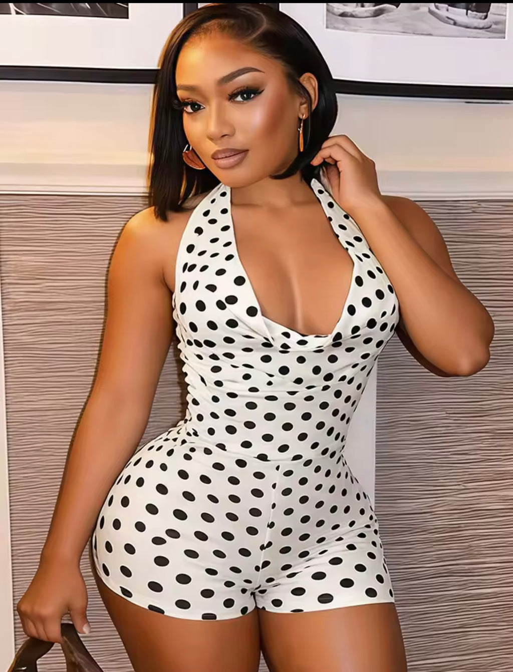 Polka Dot Halter Romper