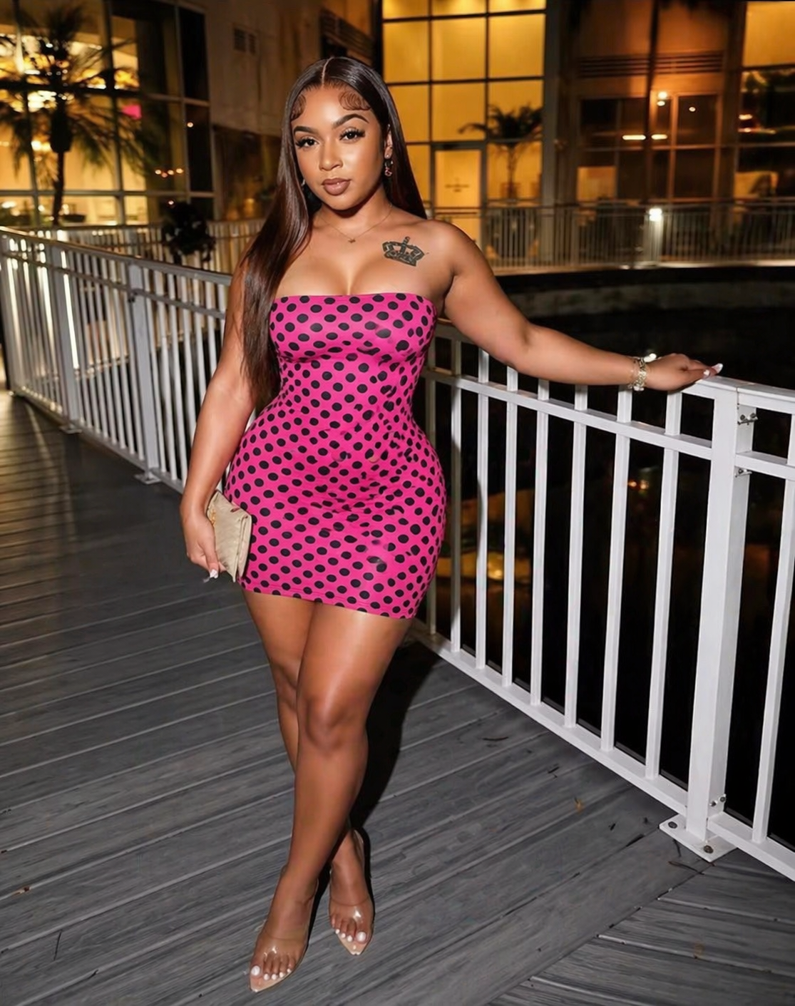 Polka Dot Strapless Mini Dress